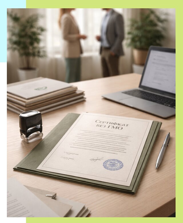 Сертификат без ГМО в Ленинске-Кузнецком от 7666 р. оформить срочно Алешин-Лнн